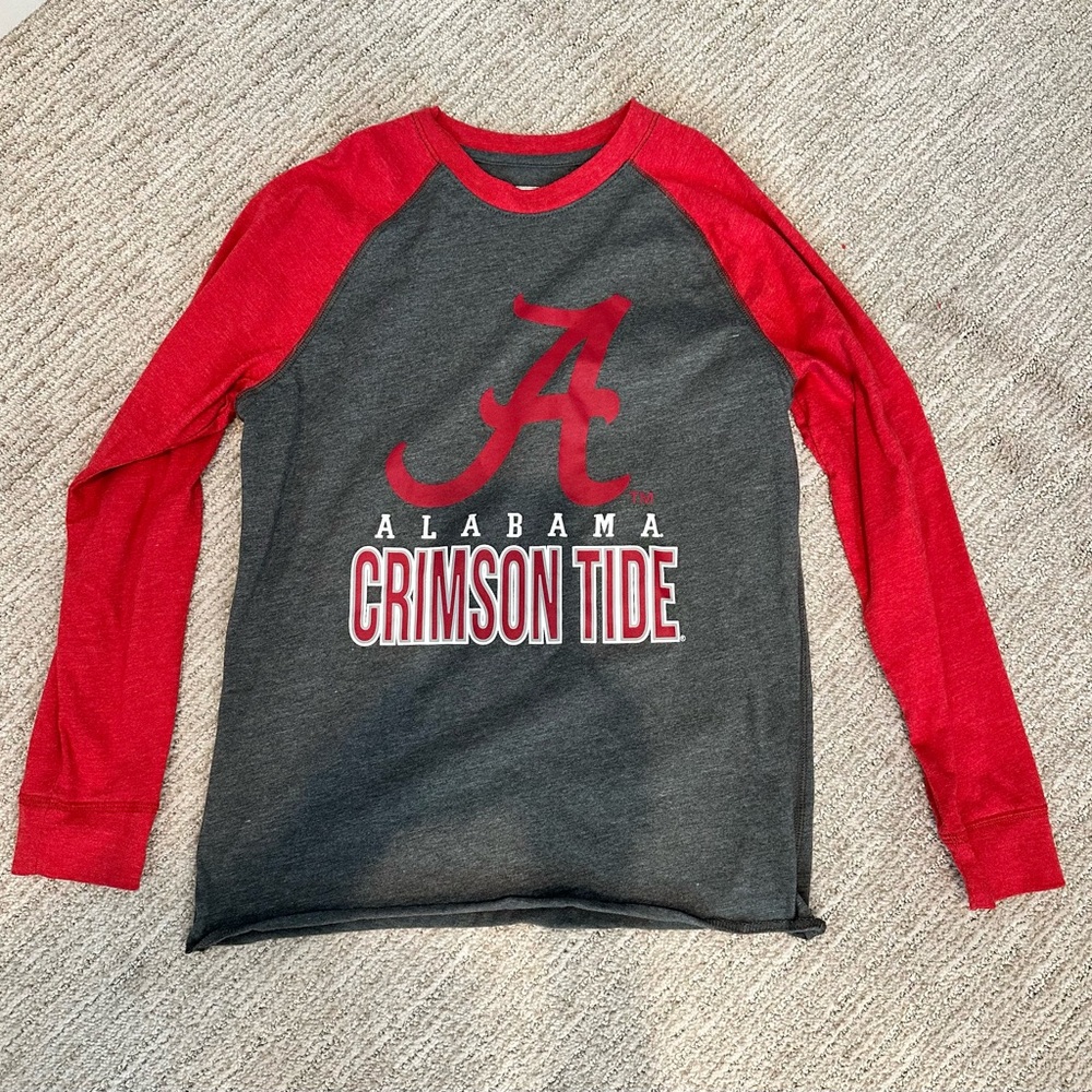 Alabama Crimson Tide Kids Raglan Shirt - Red & Gray youth medium gently worn